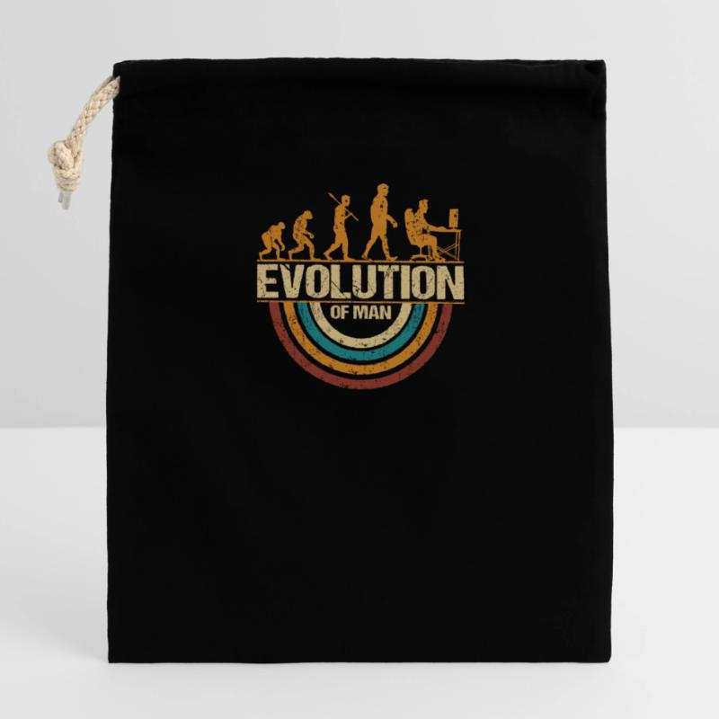 Programmateur Computerfreak Evolution Retro Sac cadeau en coton avec cordon (14 x 20 cm)
