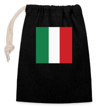 Drapeau d’Italie, cadeau patriotique italien de fierté - Sac cadeau en coton avec cordon (14 x 20 cm) - noir - Devant