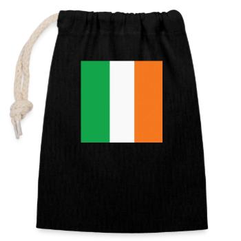 Irland-Flagge, irische stolz, Irland patriotische Geschenk - Verschließbarer Geschenkbeutel aus Baumwolle (14x20cm) - Schwarz - Vorne