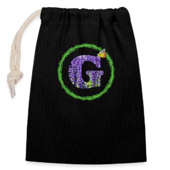 lavande g - Sac cadeau en coton avec cordon (14 x 20 cm) - noir - Devant