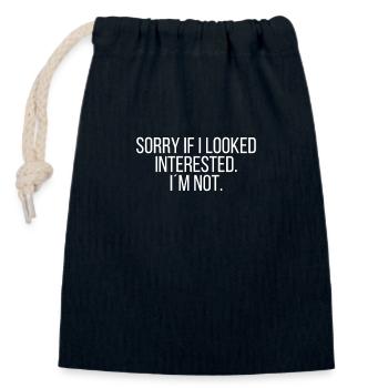 Sorry if I looked interested im not - Verschließbarer Geschenkbeutel aus Baumwolle (14x20cm) - Navy - Vorne