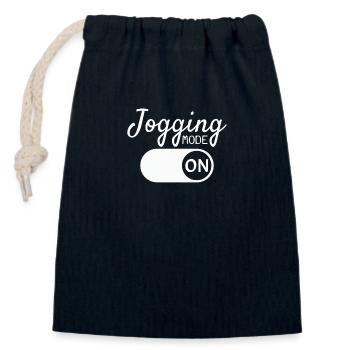 jog - Closable cotton gift bag (14x20cm) - navy - Front