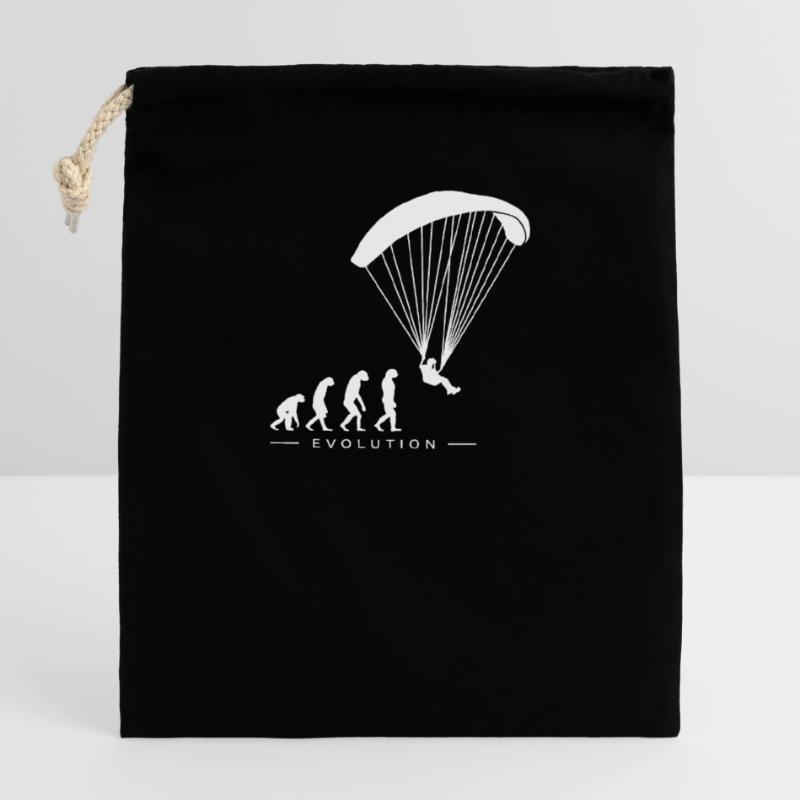 Paragleiter Paragleiten Evolution Motif Sac cadeau en coton avec cordon (14 x 20 cm)