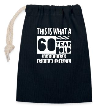 60 Year Old - Verschließbarer Geschenkbeutel aus Baumwolle (14x20cm) - Navy - Vorne