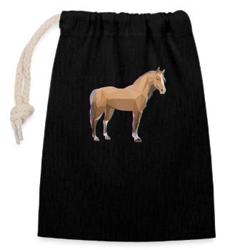 Cheval équitation fille de cheval - Sac cadeau en coton avec cordon (14 x 20 cm) - noir - Devant