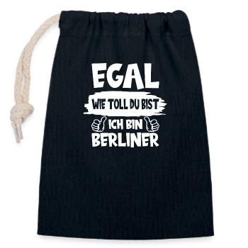 ICH BIN BERLINER BERLIN - Verschließbarer Geschenkbeutel aus Baumwolle (14x20cm) - Navy - Vorne