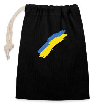 Ukraine - Sac cadeau en coton avec cordon (14 x 20 cm) - noir - Devant