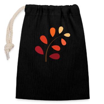 Herbstzweig mit Farbverlauf – Natürlich schön - Verschließbarer Geschenkbeutel aus Baumwolle (14x20cm) - Schwarz - Vorne