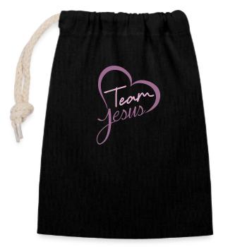 Équipe Jésus Moderne Jésus-Christ Fils De Dieu - Sac cadeau en coton avec cordon (14 x 20 cm) - noir - Devant