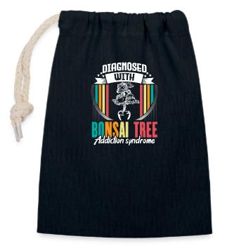 Bonsaï Asie Détente Cadeau - Sac cadeau en coton avec cordon (14 x 20 cm) - bleu marine - Devant