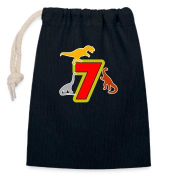 Birthday - Closable cotton gift bag (14x20cm) - navy - Front
