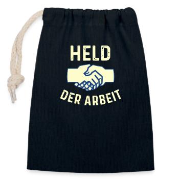 DDR - Held der Arbeit - Kommunist - Verschließbarer Geschenkbeutel aus Baumwolle (14x20cm) - Navy - Vorne