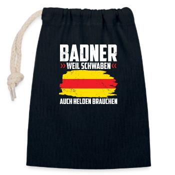 Badner Geschenke | Baden Badisch Badener Karlsruhe - Verschließbarer Geschenkbeutel aus Baumwolle (14x20cm) - Navy - Vorne