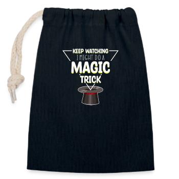 Magic Magic Magic Hat - Closable cotton gift bag (14x20cm) - navy - Front