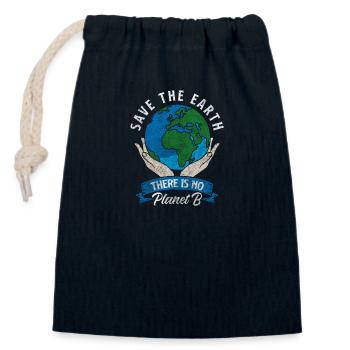 Protection de l’environnement Pollution Nature - Sac cadeau en coton avec cordon (14 x 20 cm) - bleu marine - Devant