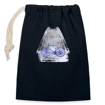 fahrrad winter e 112 - Verschließbarer Geschenkbeutel aus Baumwolle (14x20cm) - Navy - Vorne