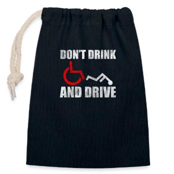 Wheelchair User Disabled Humor - Closable cotton gift bag (14x20cm) - navy - Front