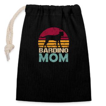 Bardino Majorero Canario Chien Maman - Sac cadeau en coton avec cordon (14 x 20 cm) - noir - Devant
