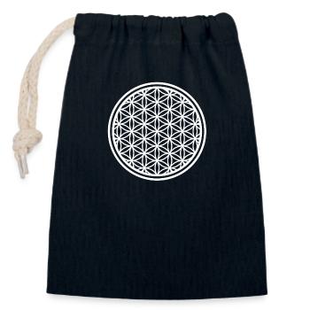 Blume des Lebens Lebensblume Yoga Symbol chakra - Verschließbarer Geschenkbeutel aus Baumwolle (14x20cm) - Navy - Vorne