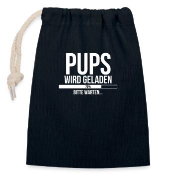 Pups wird geladen bitte warten - Verschließbarer Geschenkbeutel aus Baumwolle (14x20cm) - Navy - Vorne