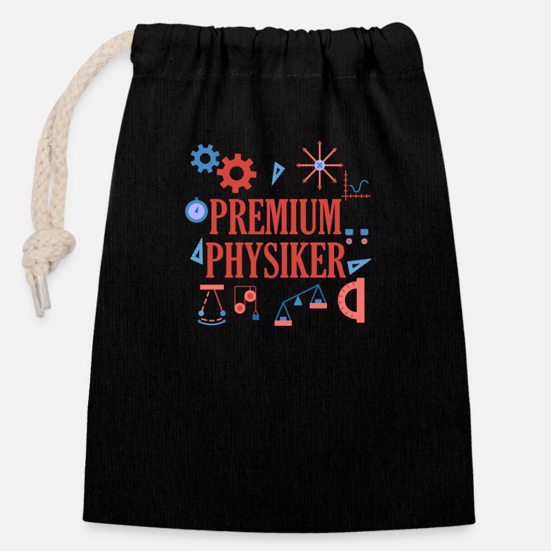 Physique - Sac cadeau en coton avec cordon (14 x 20 cm) - noir
