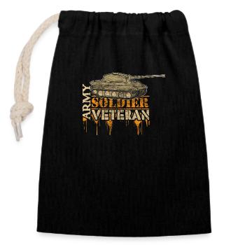 Soldats de char Soldat professionnel - Sac cadeau en coton avec cordon (14 x 20 cm) - noir - Devant