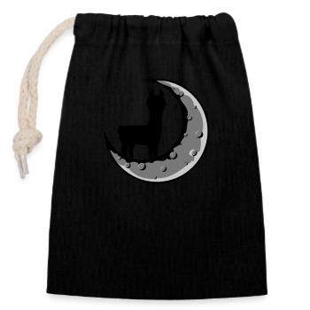 Moon Lama Silhouette - Closable cotton gift bag (14x20cm) - black - Front