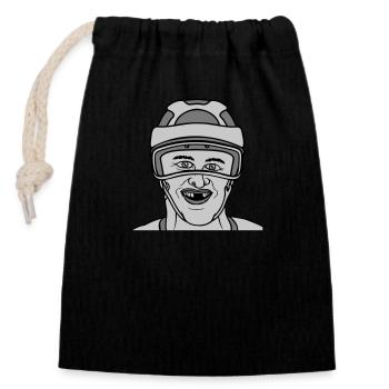 Hockey sur glace Tooth Gap - Sac cadeau en coton avec cordon (14 x 20 cm) - noir - Devant