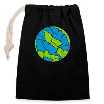 Colorful Ball Cracks Pattern - Closable cotton gift bag (14x20cm) - black - Front