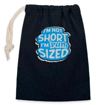 Not short fun sized - Verschließbarer Geschenkbeutel aus Baumwolle (14x20cm) - Navy - Vorne