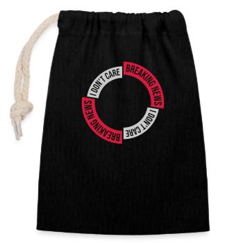 Breaking news don't - Closable cotton gift bag (14x20cm) - black - Front