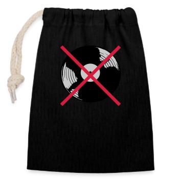 Forbidden Vinyl Record Music - Closable cotton gift bag (14x20cm) - black - Front