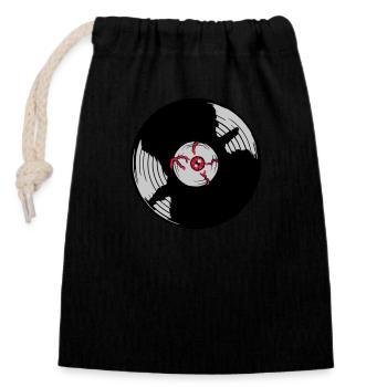 Disque vinyle Horror Eye - Sac cadeau en coton avec cordon (14 x 20 cm) - noir - Devant