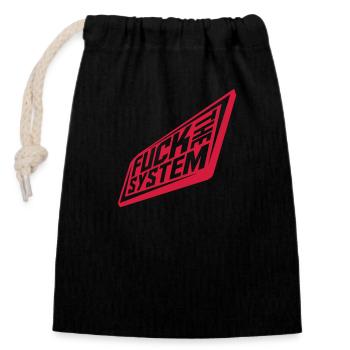 Fuck le système punk - Sac cadeau en coton avec cordon (14 x 20 cm) - noir - Devant