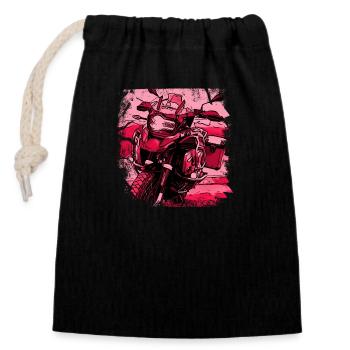 Moto GS noir rouge - Sac cadeau en coton avec cordon (14 x 20 cm) - noir - Devant