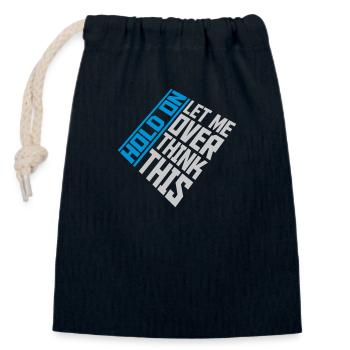 Permettez-moi d’exagérer - Sac cadeau en coton avec cordon (14 x 20 cm) - bleu marine - Devant