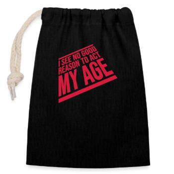 to act my age - Closable cotton gift bag (14x20cm) - black - Front