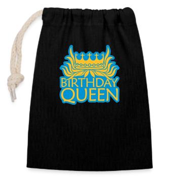 Blonde Haare Birthday Queen - Verschließbarer Geschenkbeutel aus Baumwolle (14x20cm) - Schwarz - Vorne