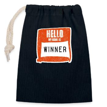 Winner - Winner - Closable cotton gift bag (14x20cm) - navy - Front