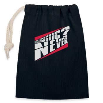 me sarcastic never quote - Closable cotton gift bag (14x20cm) - navy - Front