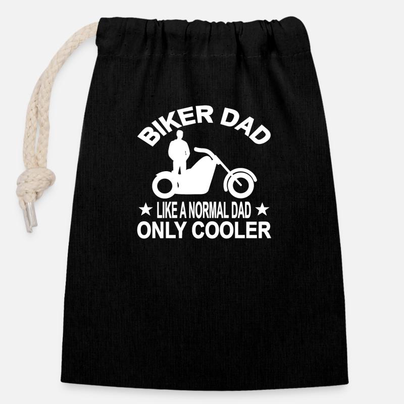 Motorcycle - Closable cotton gift bag (14x20cm) - black