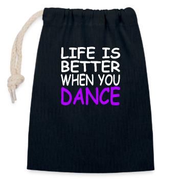 Dance - Closable cotton gift bag (14x20cm) - navy - Front