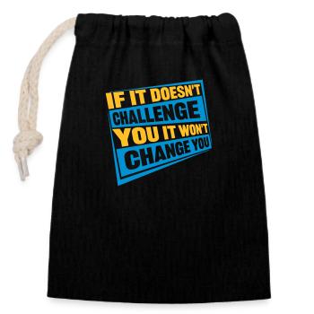 Séance d’entraînement Fitness Motivation Citation - Sac cadeau en coton avec cordon (14 x 20 cm) - noir - Devant
