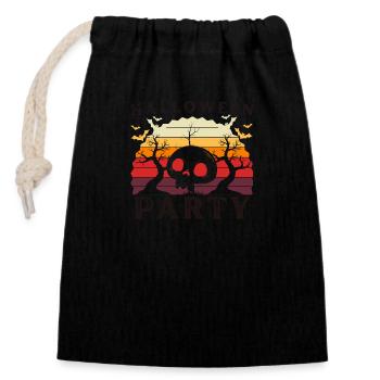 Halloween Party - Sac cadeau en coton avec cordon (14 x 20 cm) - noir - Devant