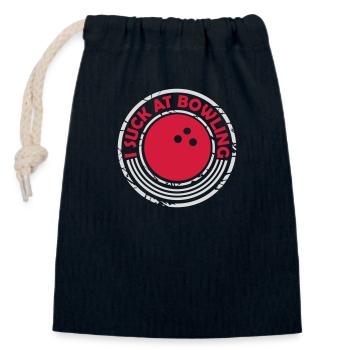 Je suis nul au bowling - Sac cadeau en coton avec cordon (14 x 20 cm) - bleu marine - Devant