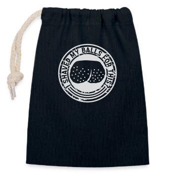 I shaved my balls - Closable cotton gift bag (14x20cm) - navy - Front
