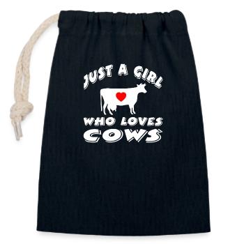 Cows - Closable cotton gift bag (14x20cm) - navy - Front