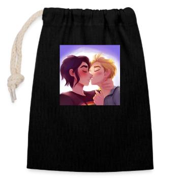LGBT Queer kiss 🌈🌈 - Closable cotton gift bag (14x20cm) - black - Front