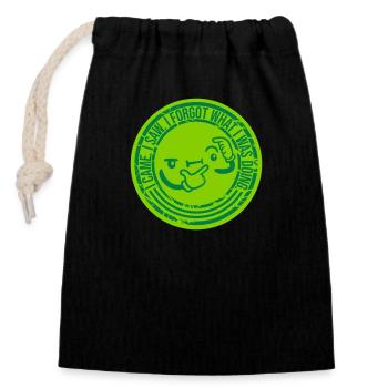 I came saw forget - Closable cotton gift bag (14x20cm) - black - Front