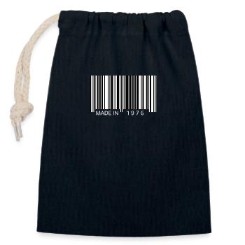 Fabriqué en 1967 Cadeau de code-barres - Sac cadeau en coton avec cordon (14 x 20 cm) - bleu marine - Devant